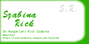 szabina rick business card